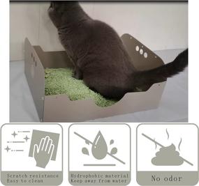 img 1 attached to 🐱 Collapsible and Portable Cat Litter Box - Tray for Small / Large Cats, Rabbits - HAHAXIAO Foldable Litter Pan for Travel with Kitty Toilet - Ample Space Pet Toilet