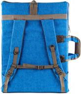large 26” x 19.5” blue color art portfolio case artist backpack canvas bag by transon logo