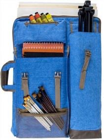 img 3 attached to Large 26” X 19.5” Blue Color Art Portfolio Case Artist Backpack Canvas Bag By TRANSON
