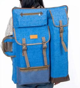 img 1 attached to Large 26” X 19.5” Blue Color Art Portfolio Case Artist Backpack Canvas Bag By TRANSON