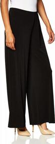 img 3 attached to AGB Womens Knit Palazzo Pants With Wide Legs - Available In Petite, Standard, And Plus Sizes