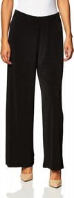 img 4 attached to AGB Womens Knit Palazzo Pants With Wide Legs - Available In Petite, Standard, And Plus Sizes