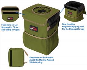 img 1 attached to EPAuto Waterproof Car Trash Can With Lid And Storage Pockets, Green