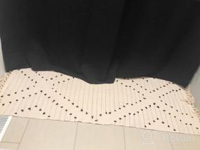 img 5 attached to Шикарный моющийся хлопковый коврик в стиле бохо для ванной и кухни, черно-белый марокканский племенной ковер с кисточками, 2 'X 4,3', коврик для декора гостиной и спальни от HAOCOO.