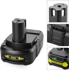 img 2 attached to 2Pack 18V Lithium Ryobi Battery + Charger For P102-P118 Tools - Energup 260051002 Compatible