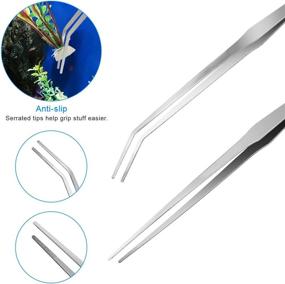 img 2 attached to Stainless Steel Aquarium Plant Tools Kit - 8 in 1 Fish Tank Aquascaping Tools Including Tweezers, Scissors, Scrapers, PH Paper, Fish Net, Tank Clean Brush, and Storage Bag