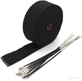 img 4 attached to 🚗 Etopars 5CM X 5M Fiberglass Roll - Black Racing Exhaust Heat Header Pipe Wrap Tape Sleeve with 6 Ties for Car