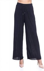 img 4 attached to Stylish And Comfortable: FASHION BOOMY Women'S Flowy Palazzo Dress Pants With Wide Leg And Drawstring