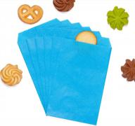 упаковка из 100 небесно-голубых плоских жиронепроницаемых бумажных пакетов 4x6 для выпечки, конфет, десертов, шоколада, мыла, подарков, свадебных приглашений, сувениров для вечеринок от quotidian логотип