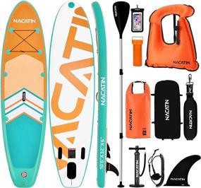 img 4 attached to NACATIN 10'6" Inflatable Stand Up Paddle Board With Premium Accessories And Backpack