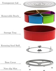 img 1 attached to Taco Tuesday Made Easy: Aichoof Rotating Snack Tray With 6 Removable Bowls & Lid!