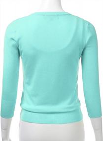 img 2 attached to FLORIA Women'S Button Down 3/4 Sleeve V-Neck Stretch Knit Cardigan Sweater (S-3X)