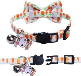 img 3 attached to 🐱 2 Pack Easter Cat Collars with Bow Tie Bell, Breakaway Adjustable Cat Kitten Collars featuring Bowtie Bell Bunny Chick for Cats Kittens (Easter Eggs & Radishes) - Enhanced SEO