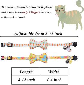 img 1 attached to 🐱 2 Pack Easter Cat Collars with Bow Tie Bell, Breakaway Adjustable Cat Kitten Collars featuring Bowtie Bell Bunny Chick for Cats Kittens (Easter Eggs & Radishes) - Enhanced SEO