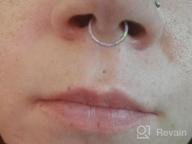 img 1 attached to 316L Stainless Steel CZ/OPAL Septum Clicker Ring: PeakLink Jewelry For Nose, Cartilage, And Belly Piercings Including Septum, Daith, Helix, Tragus, And Lobe review by Sade Tucker