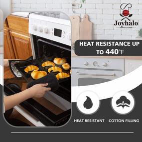 img 2 attached to Набор из 4 термостойких прихваток для кухни - Joyhalo Oven Hot Pads и прихватки из махровой ткани для приготовления пищи и выпечки