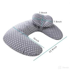 img 3 attached to 🤱 TOFOAN Baby Breastfeeding Nursing Pillow: Detachable, Machine Washable, Multifunction 45° Angle U Shape Infant Support Pillow, Grey Point Design