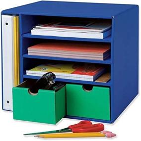 img 3 attached to Classroom Keepers Management Center With 4 Slots And 2 Drawers, Blue, 12-3/8 Inches Height X 13-1/2 Inches Width X 12-3/8 Inches Depth - 1 Center