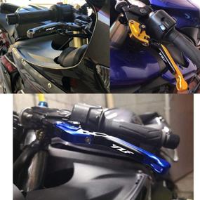 img 2 attached to 🔷 Foldable Extendable CNC Brake & Clutch Levers Set, Blue+Black, Fit For YZF R1 R1M R1S 2015-2020 and YZF R6 2017-2020