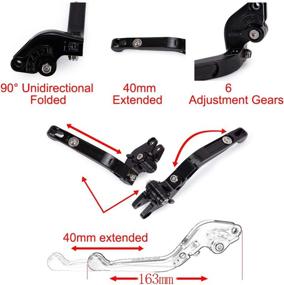 img 1 attached to 🔷 Foldable Extendable CNC Brake & Clutch Levers Set, Blue+Black, Fit For YZF R1 R1M R1S 2015-2020 and YZF R6 2017-2020