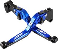 🔷 foldable extendable cnc brake & clutch levers set, blue+black, fit for yzf r1 r1m r1s 2015-2020 and yzf r6 2017-2020 логотип