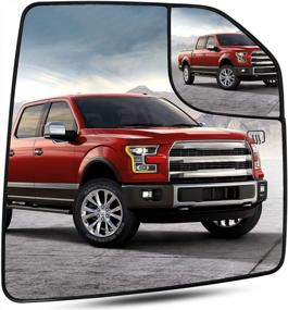 img 4 attached to Замена зеркала для слепых зон с подогревом для Ford F150 2015-2020 - зеркало бокового вида со стороны пассажира с выпуклым стеклом и задним держателем FL3Z17K707A