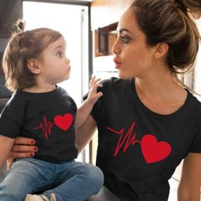 img 3 attached to Adorable Heartbeat Love Funny Mom Son Daughter Matching T-Shirts for a Perfect Mother & Daughter Matching Set - Mom & Baby Shirts