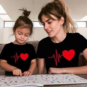 img 2 attached to Adorable Heartbeat Love Funny Mom Son Daughter Matching T-Shirts for a Perfect Mother & Daughter Matching Set - Mom & Baby Shirts