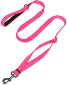 img 1 attached to Hyhug Pets Heavy Duty Nylon Leash With Soft Neoprene Padded Handle - Adjustable 6Ft Lead For Medium, Large, And Giant Dogs - Ideal For Training And Daily Use - Hot Pink (Large)