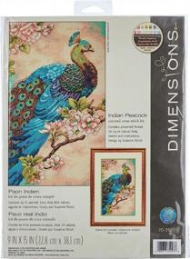 img 3 attached to 🦚 Indian Peacock Counted Cross Stitch Kit - DIMENSIONS, 14 Count Natural Aida, 9'' x 15''