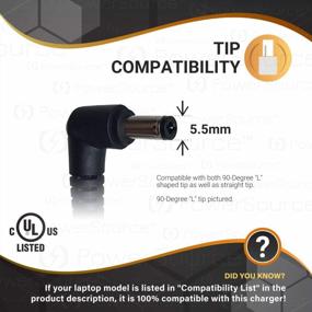 img 2 attached to 🔌 PowerSource UL Listed AC Adapter Charger for Toshiba Satellite Radius PA5177U-1ACA P55W C55 C55D C655 L755 - 19V 3.42A 65W - Extra Long 14Ft Cord