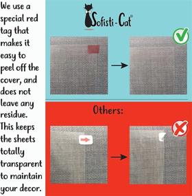 img 1 attached to 🐱 Sofisti-Cat Clear Double-Sided Cat Scratch Deterrent Tape - XL Sheets for Anti-Scratch Training (12"x17" Each) - Pack of 5 XL Sheets