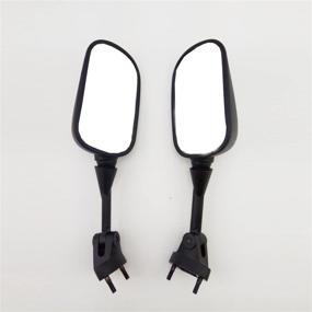 img 2 attached to 🏍️ 2004-2010 Kawasaki Ninja ZX10R / ZX6R Racing Mirrors - Black OEM Stock Style Set