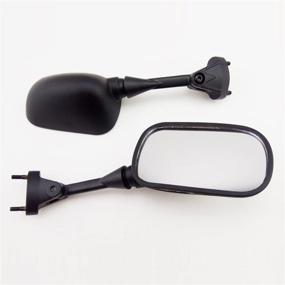 img 3 attached to 🏍️ 2004-2010 Kawasaki Ninja ZX10R / ZX6R Racing Mirrors - Black OEM Stock Style Set