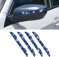 ultimate car door handle scratch protector: 4 pcs bling rhinestone guards – universal 🚗 fit for all cars, suvs, and vehicles – enhance and safeguard your car's exterior - blue logo