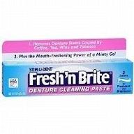 get a fresh and bright smile with fresh and brite regular paste & gel denture toothpaste - 2pc, 3.8 oz logo