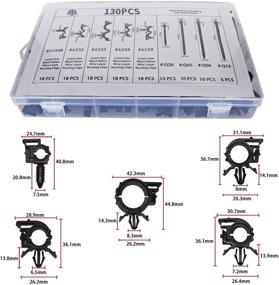 img 3 attached to 130PCS UNENDA Car Wire Loom Clips - Assortment Kits for Automotive Harness Routing - 9 Different 🚗 Sizes Included - 40PCS Releasable Nylon Push Mount Tie Wraps - Suitable for Honda, GM, Mazda, Jeep, Ford