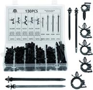130pcs unenda car wire loom clips - assortment kits for automotive harness routing - 9 different π sizes included - 40pcs releasable nylon push mount tie wraps - suitable for honda, gm, mazda, jeep, ford logo