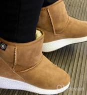 img 1 attached to AU&MU Women'S Sheepskin Snow Boots With Taurus Metal Buckle, Brass Eyelets, Suede Upper And Laces For Winter review by Ebony Shaw