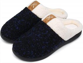 img 4 attached to UBFEN Comfortable Memory Foam Slippers With Fuzzy Plush Lining For Men And Women, Easy Slip-On Design For Indoor And Outdoor Use