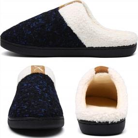 img 2 attached to UBFEN Comfortable Memory Foam Slippers With Fuzzy Plush Lining For Men And Women, Easy Slip-On Design For Indoor And Outdoor Use