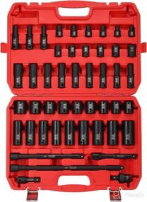 img 4 attached to 🔧 KBOISHA 1/2" Drive Master Impact Socket Set - 47-Piece Metric 8mm - 30mm Standard/Deep Socket Set with Universal Joint & Impact Extensions, 6 Point Cr-MO Steel Sockets: Achieve Versatile and Powerful Applications