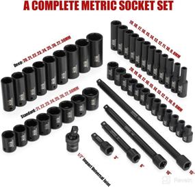 img 2 attached to 🔧 KBOISHA 1/2" Drive Master Impact Socket Set - 47-Piece Metric 8mm - 30mm Standard/Deep Socket Set with Universal Joint & Impact Extensions, 6 Point Cr-MO Steel Sockets: Achieve Versatile and Powerful Applications