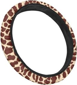 img 1 attached to 🦒 TOADDMOS Giraffe Skin Animal Print Car Steering Wheel Cover: Neoprene Anti-Slip Wrap for Enhanced Grip, Sweat Absorption, and Automotive Style