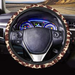 img 3 attached to 🦒 TOADDMOS Giraffe Skin Animal Print Car Steering Wheel Cover: Neoprene Anti-Slip Wrap for Enhanced Grip, Sweat Absorption, and Automotive Style