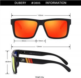 img 1 attached to DUBERY Classic Square Polarized Sunglasses For Men/Women - UV400 Protection & Sun Glasses D805