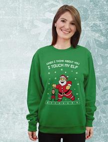 img 2 attached to Festive Fun: I Touch My Elf Sweatshirt For Women And Teens - Ugly Christmas Sweater Style