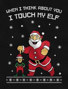 img 3 attached to Festive Fun: I Touch My Elf Sweatshirt For Women And Teens - Ugly Christmas Sweater Style