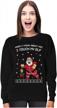 festive fun: i touch my elf sweatshirt for women and teens - ugly christmas sweater style logo