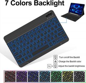 img 1 attached to KVAGO IPad Air (5Th & 4Th Gen) Keyboard Case - 2022/2020 10.9" With 7 Colors Backlit, Pencil Holder, Detachable Wireless Keyboard